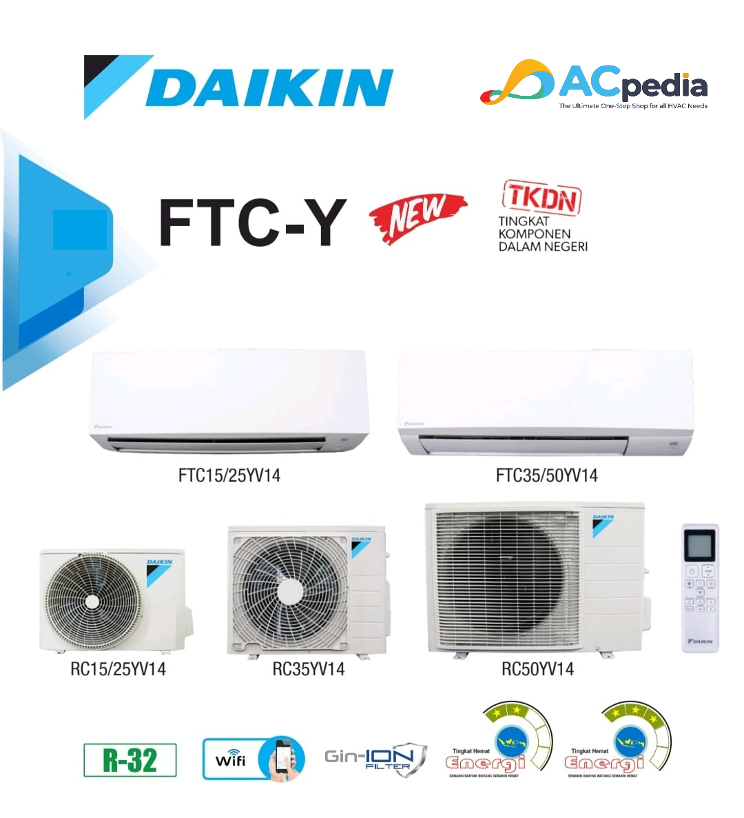 Daikin AC Single Splitwall STC15YV