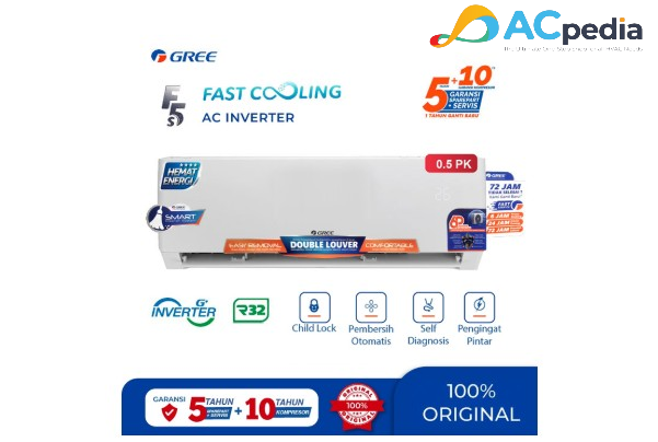 Gree AC Wall Mounted Split SmartClean F5S Series 1/2 PK - GWC-05F5S